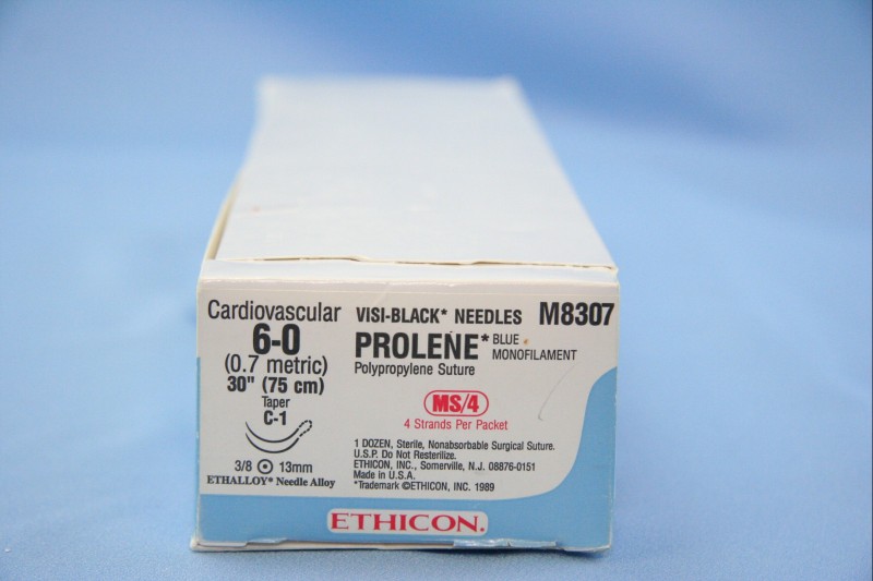 Ethicon Suture, M8307, 6-0, Prolene blue 4 x 30